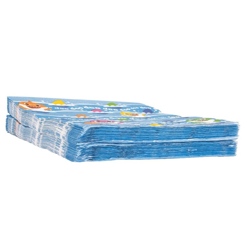 Unique Baby Shark Multicolored Luncheon Napkins - 5" (Pack of 16) - Vibrant Paper Napkins, Perfect for Kid's Parties - Image 4