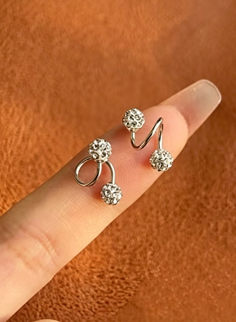 Fashion Light Luxury Double-Headed Spiral Shaped Earrings for Women, Fashion Jewelry Accessories, Suitable for Daily Wear, Gift for Friends - Image 4