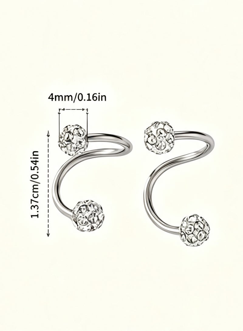 Fashion Light Luxury Double-Headed Spiral Shaped Earrings for Women, Fashion Jewelry Accessories, Suitable for Daily Wear, Gift for Friends - Image 5