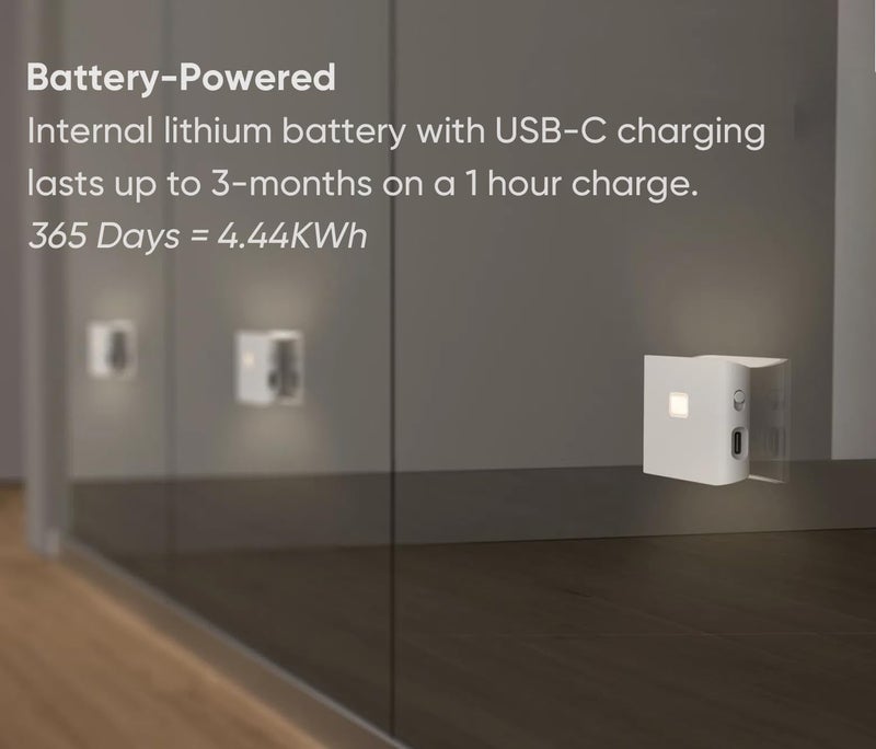 WYZE Rechargeable Night Lights with Dusk to Dawn & Motion Sensors, Warm & Soft White Stair Lights for Bathroom, Hallway, Linkable, Magnetic Mount, 3 Pack - Image 5