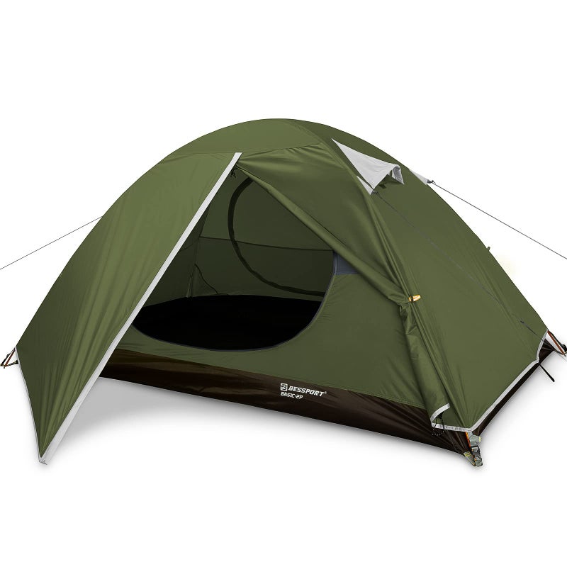 Bessport Camping Tent 2 Person Tent Waterproof Two Doors Backpacking Tent Easy Setup Lightweight for Outdoor Hiking Mountaineering Travel