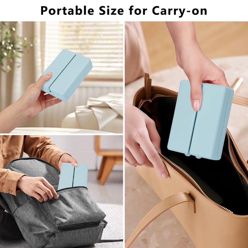 FYY Daily Pill Organizer,7 Compartments Portable Travel Pill Case/Box for Purse Pocket to Hold Vitamins,Cod Liver Oil,Supplements and Medication-SkyBlue, [Folding Design] - Image 3