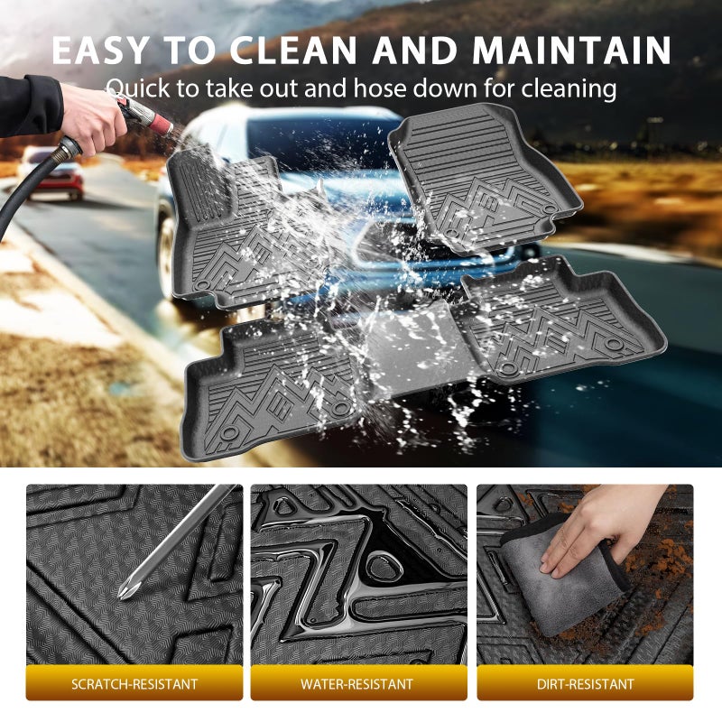 Powerty Floor Mat for Toyota RAV4 2019-2025, All Weather Cargo Mat Trunk Mat Liner with Backrest Mat Replacement for 2019-2025 Toyota RAV4 Accessories (Trunk Mat+Backrest Mat+Floor Mat) - Image 4