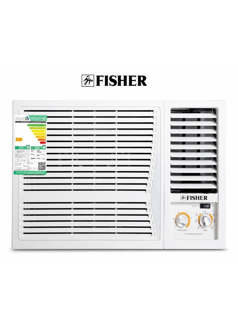 فيشر مكيف هواء نافذة 1.5 طن، 17600 وحدة حرارية بريطانية - تبريد وتدفئة - أبيض | FWAC-H18HF - Image 1