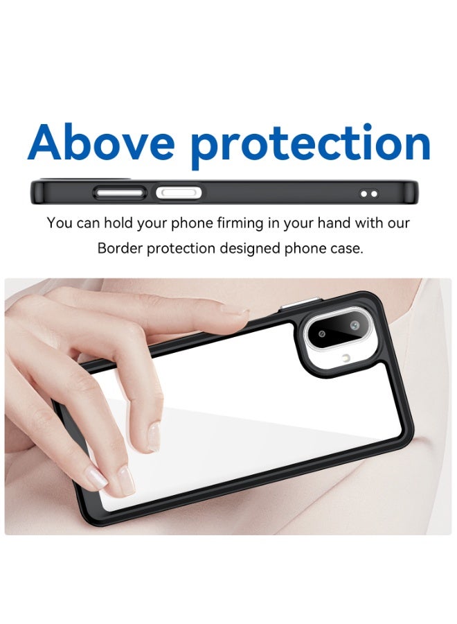 SanHu for Samsung Galaxy A07 Case Cover, High Quality Hard Backplane Soft Border Pure and Bright Comfortable Feel Cell Phone Protective Case for Samsung Galaxy A07, Black - Image 4