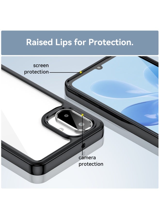 SanHu for Samsung Galaxy A07 Case Cover, High Quality Hard Backplane Soft Border Pure and Bright Comfortable Feel Cell Phone Protective Case for Samsung Galaxy A07, Black - Image 5