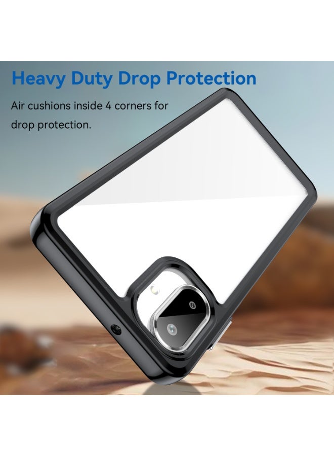 SanHu for Samsung Galaxy A07 Case Cover, High Quality Hard Backplane Soft Border Pure and Bright Comfortable Feel Cell Phone Protective Case for Samsung Galaxy A07, Black - Image 3