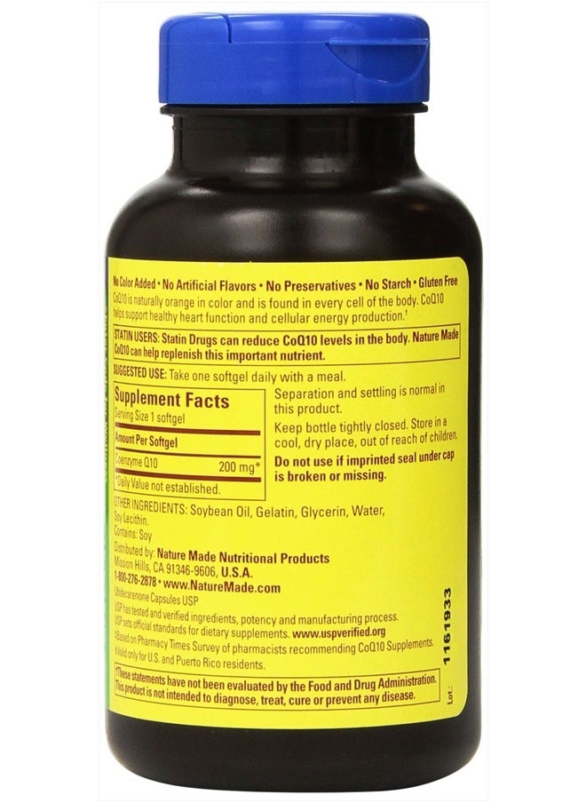 Nature Made - Coq10 Coenzyme Q10 200 Mg 2 Bottles 140 Softgels Each - Image 1
