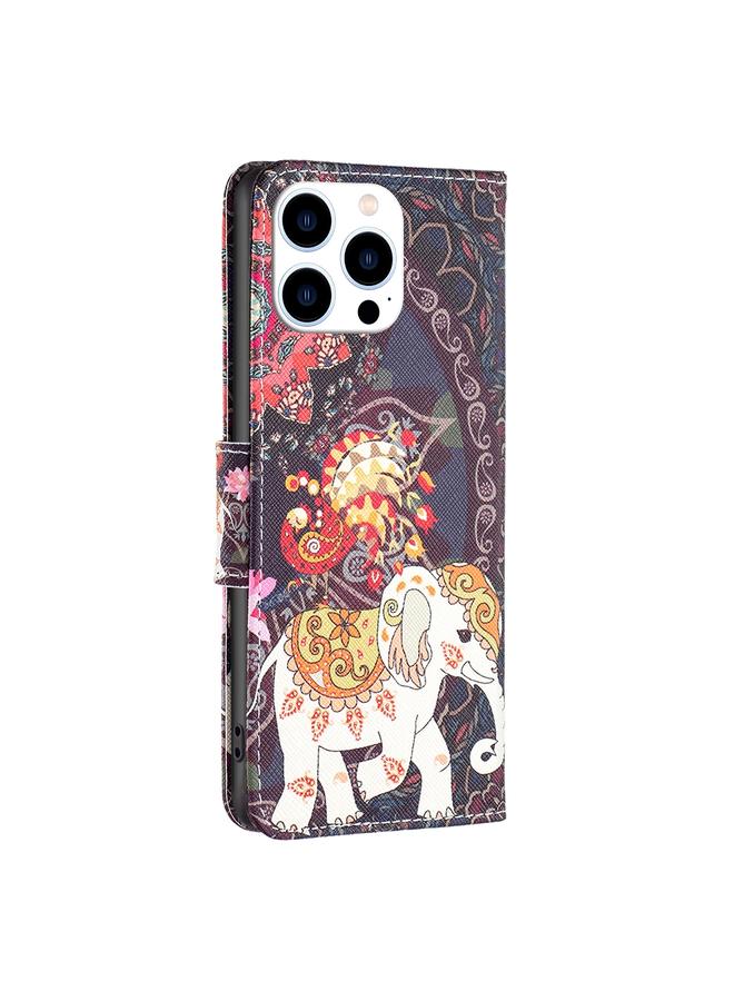 S-TOP Case For iPhone 16 Pro Colored Drawing Pattern Flip Leather Phone Case - Image 4
