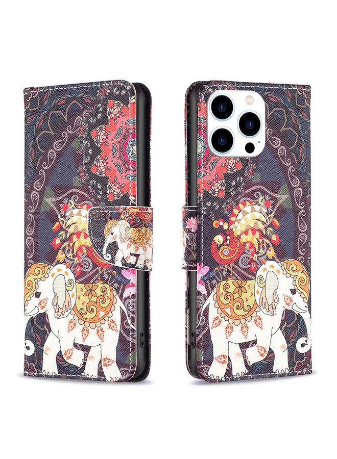 S-TOP Case For iPhone 16 Pro Colored Drawing Pattern Flip Leather Phone Case - Image 1