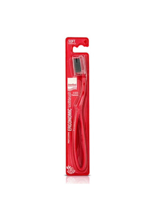 interMed Eco Ergonomic Soft Toothbrush, Red