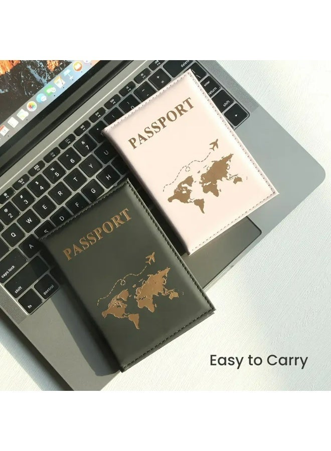 Kandid Travel Passport Holder and Luggage Tag Set, Faux Leather, Classic Style, Unisex (BLACK) - Image 4