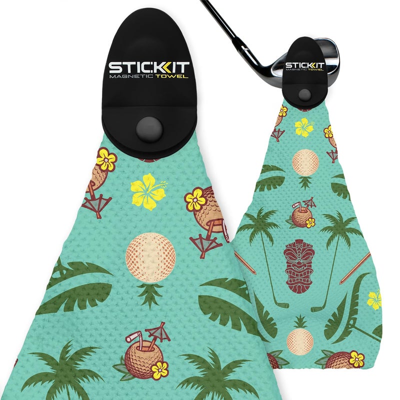STICK-IT STICKIT Magnetic Golf Towel UltraAbsorbent with Waffle Weave Microfiber Removable Magnet Golf Towel with Magnet for Bags Clubs Carts Removes Dirt Grass Debris from Club Face 29 x 29 - Image 2