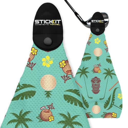 STICK-IT STICKIT Magnetic Golf Towel UltraAbsorbent with Waffle Weave Microfiber Removable Magnet Golf Towel with Magnet for Bags Clubs Carts Removes Dirt Grass Debris from Club Face 29 x 29 - Image 1