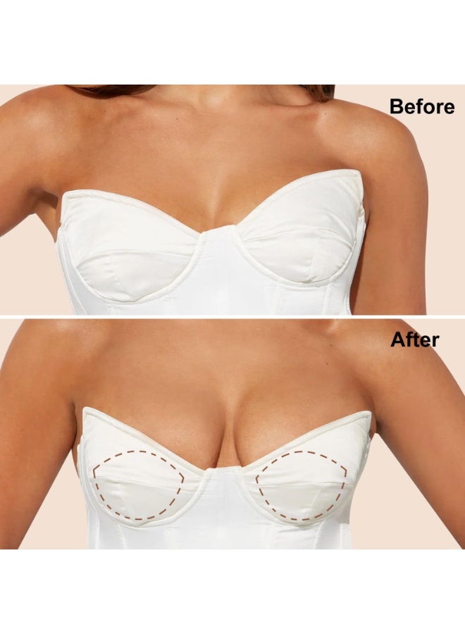Double Sided Sticky Bra Inserts, Invisible Lift Self Adhesive Boob Pads Push Up Breast Pads Reusable Washable - Image 4