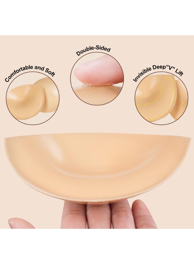 Double Sided Sticky Bra Inserts, Invisible Lift Self Adhesive Boob Pads Push Up Breast Pads Reusable Washable - Image 5