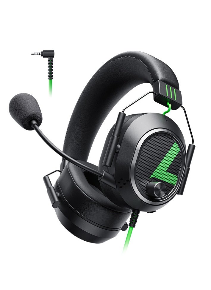 Plextone The Plextone G810 gaming headset features a 3.5mm AUX jack, allowing you to connect to any audio device. Its ergonomic design ensures superior comfort during use, fits all sizes, and provides ideal support for your head. Black color.  - Image 1