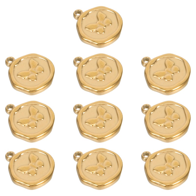 Butterfly Charms For Diy Jewelry Making - 10Set Stainless Steel Pendants For Bracelets Necklaces And Earrings In Elegant Golden Color - Image 5