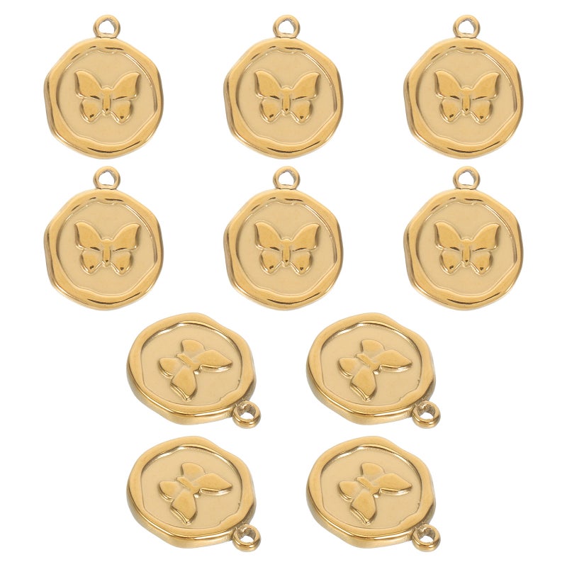 Butterfly Charms For Diy Jewelry Making - 10Set Stainless Steel Pendants For Bracelets Necklaces And Earrings In Elegant Golden Color - Image 4