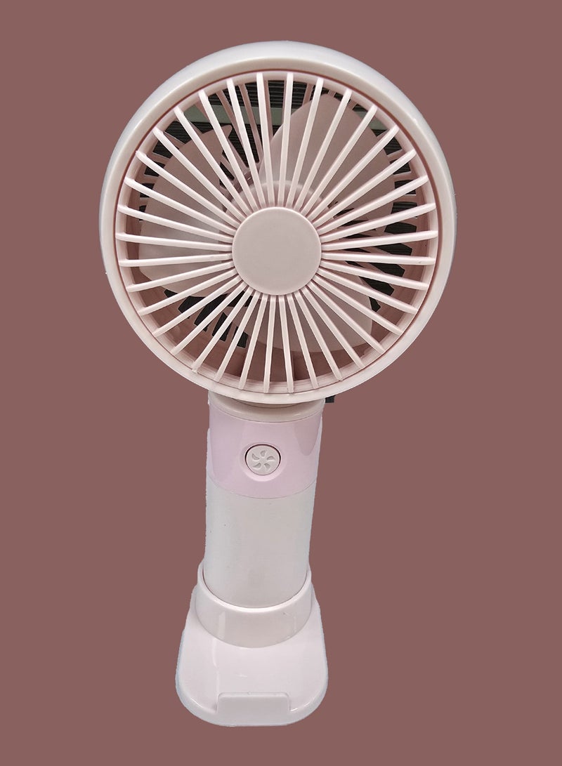 Yuwell Portable Mini Fan Powerful Personal Handheld Fan With 3 Speed Desk Fan USB Rechargeable Fan Table Fan Travel, Makeup, Outdoor & Home Pink - Image 2