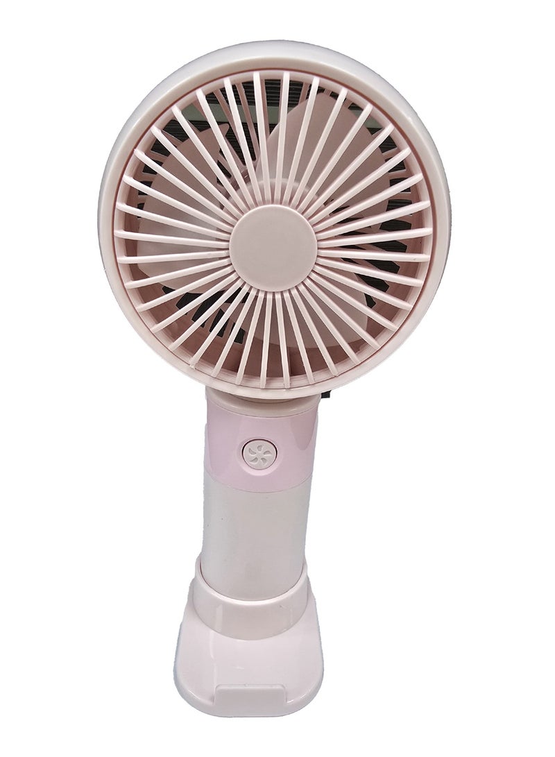 Yuwell Portable Mini Fan Powerful Personal Handheld Fan With 3 Speed Desk Fan USB Rechargeable Fan Table Fan Travel, Makeup, Outdoor & Home Pink - Image 1