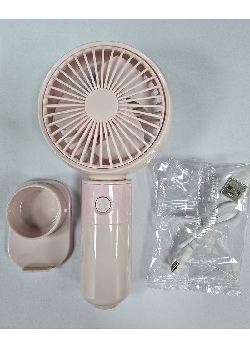 Yuwell Portable Mini Fan Powerful Personal Handheld Fan With 3 Speed Desk Fan USB Rechargeable Fan Table Fan Travel, Makeup, Outdoor & Home Pink - Image 3