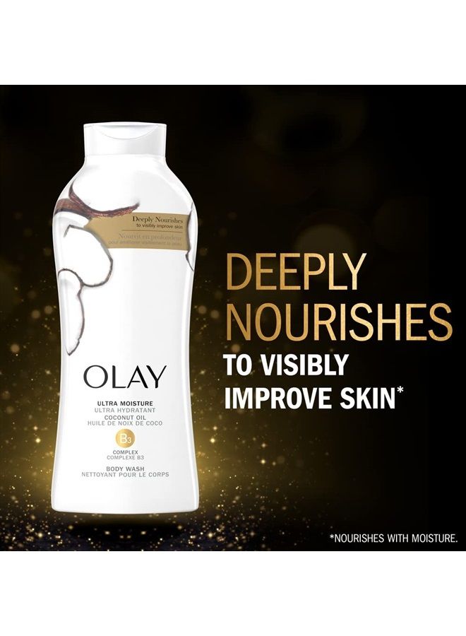 Olay Ultra Moisture Coconut Oasis Body Wash, for Smooth and Healthy Looking Skin, 22 Fl Oz (Pack of 4) - Image 4