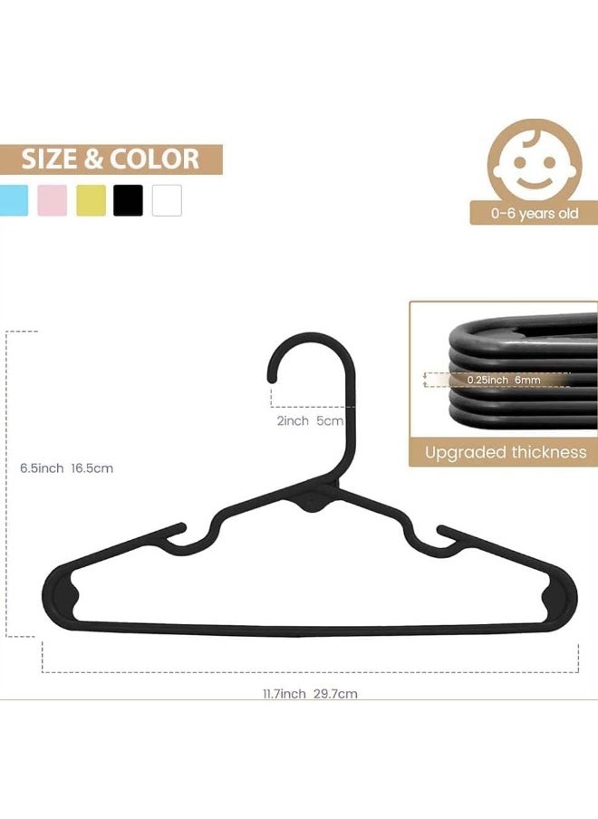 HOUSE DAY - HOUSE DAY 20 Pack Black Kids Hangers Premium Baby Hangers for Closet Slim Plastic Hangers Cute Infant Hangers, Durable Kids Clothes Hanger, Toddler Hangers, Childrens Hangers Baby Hangers - Image 1