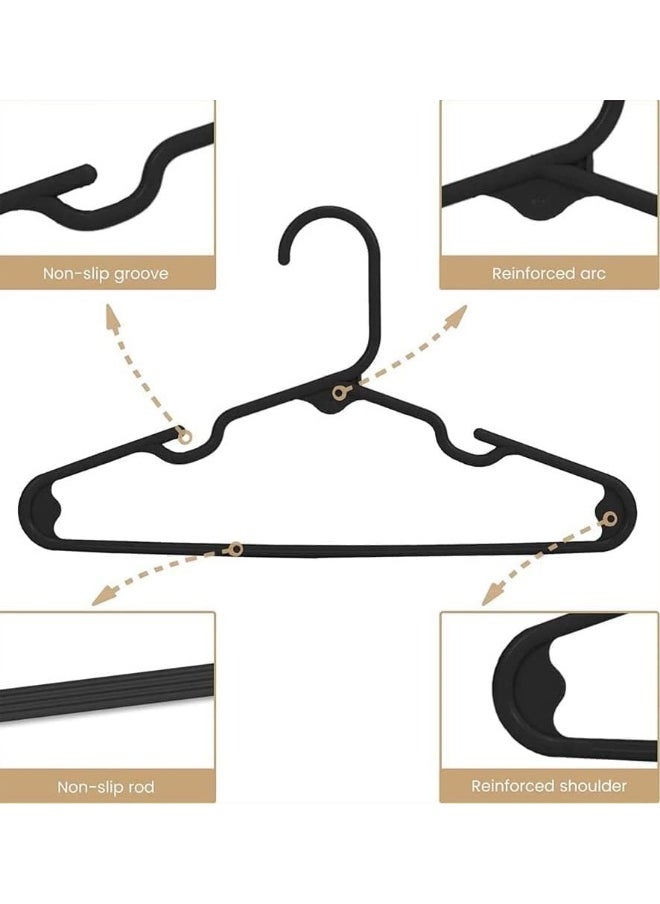 HOUSE DAY - HOUSE DAY 20 Pack Black Kids Hangers Premium Baby Hangers for Closet Slim Plastic Hangers Cute Infant Hangers, Durable Kids Clothes Hanger, Toddler Hangers, Childrens Hangers Baby Hangers - Image 1