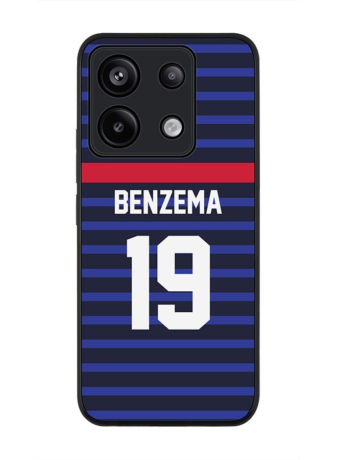Stylizedd Rugged Black Edge Case for Xiaomi Redmi Note 13 Pro 5G, Slim fit Case Thin Cover -  Football Team - France, Player Name - Benzema - Image 1
