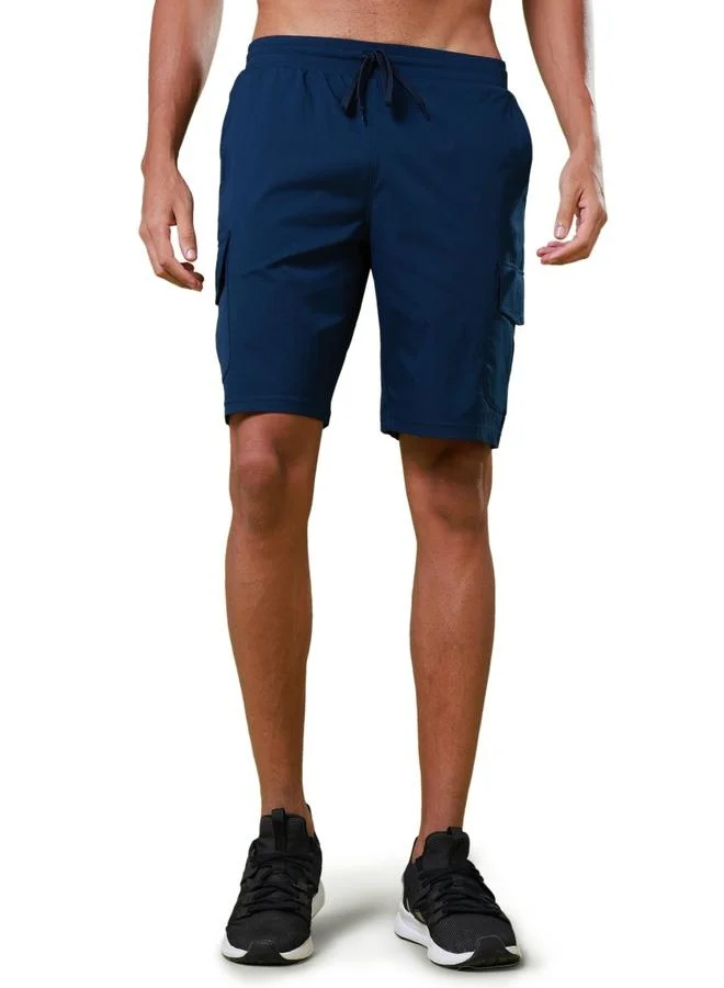 Technosport Men Solid Slim Fit Sports Shorts with TS FLEXI by Styli