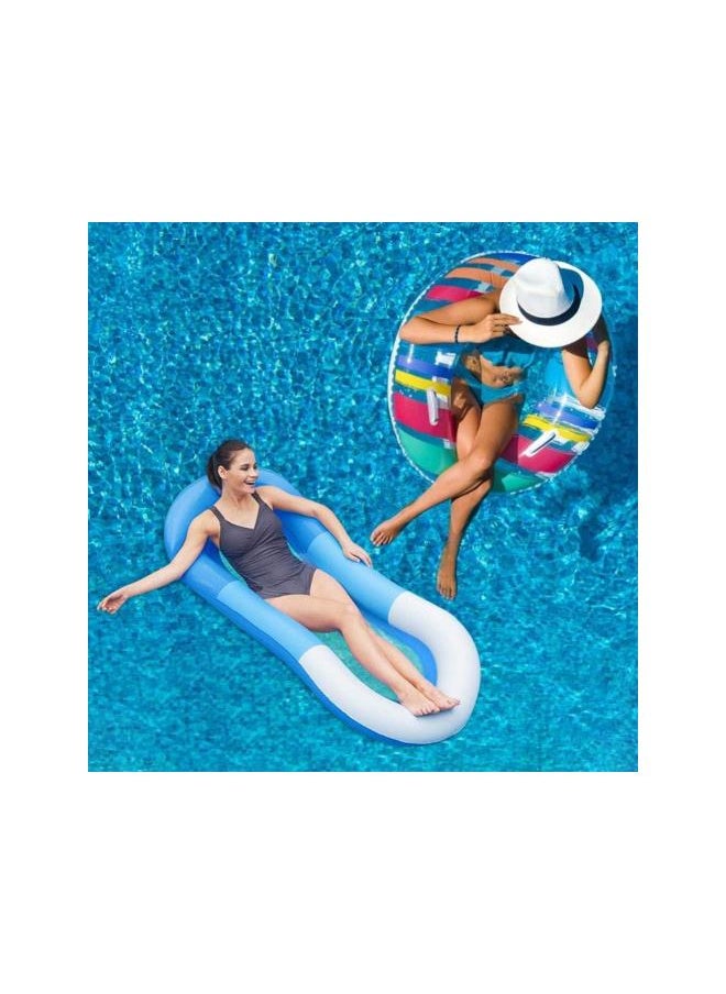 Generic - Floating Hammock with mesh,Inflatable Pool Float Water Lounge Floating Row,Comfortable Inflatable Swimming Pools Lounger, Water Hammock Lounge,66 x 33 inch - Image 1