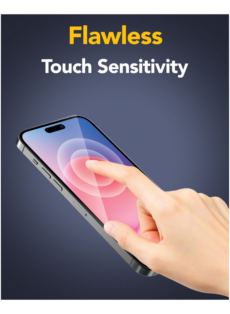 Remson Elite Guard Tempered Glass Screen Protector HD Clear 9H Hardness Anti-Fingerprint with Auto-Align Installation Tool for iPhone 15 Pro 6.1 inch - Image 2