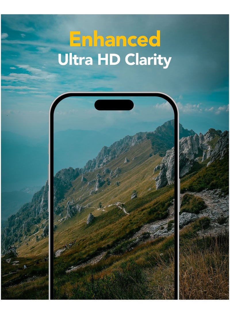 Remson Elite Guard Tempered Glass Screen Protector HD Clear 9H Hardness Anti-Fingerprint with Auto-Align Installation Tool for iPhone 15 Pro 6.1 inch - Image 4