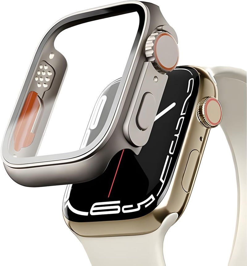 NEXT STORE Apple Watch Series 7/8 45mm Hard PC Protective Case with Tempered Glass Screen Protector, Ultra-Style Slim, Shockproof - Image 2