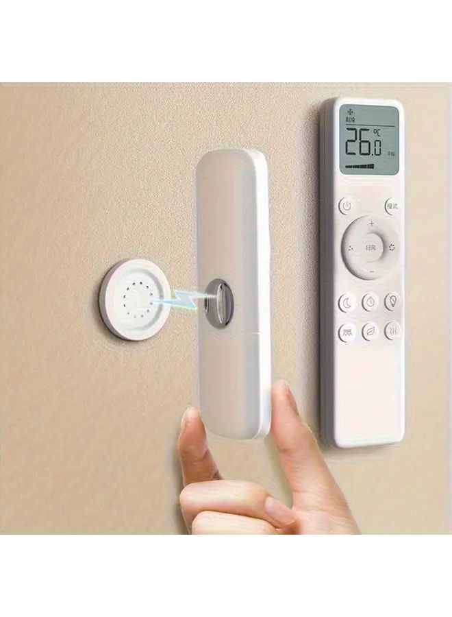 White Magnetic Remote Control Wall Mounts 8pcs No Trace Adhesive Strong Suction For Home Office - Image 1