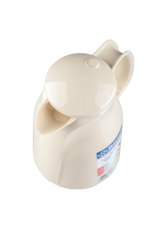 Bister - Vacuum Flask 1.0 Liter Plastic Body with White Glass Refil without ASBESTOS l Cream Color - Image 1