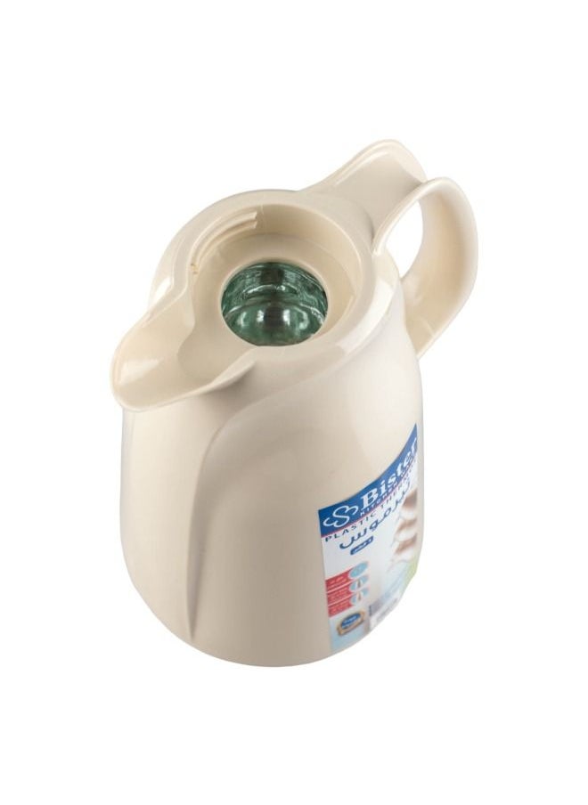 Bister - Vacuum Flask 1.0 Liter Plastic Body with White Glass Refil without ASBESTOS l Cream Color - Image 1