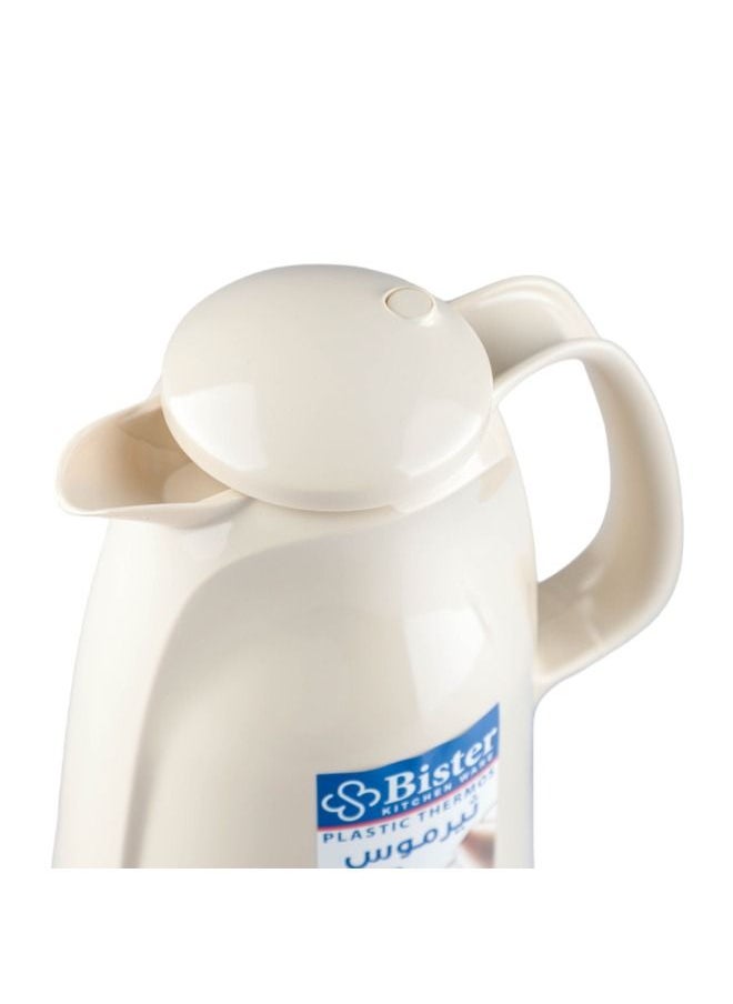 Bister - Vacuum Flask 1.0 Liter Plastic Body with White Glass Refil without ASBESTOS l Cream Color - Image 1