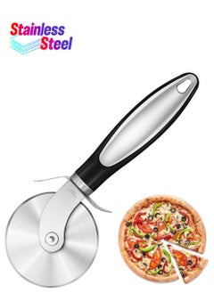 yongsheng Kitchen Large Pizza Cutter Wheel, Stainless Steel Pizza Slicer, Sharp Blade Pizza Wheel with Non-Slip Handle, Dishwasher Safe, Black  - Image 1