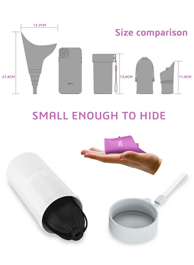 Syarme Feminine Urination Device, Portable Reusable Urinal Funnel with Extension Tube for Travel, Festivals, Camping, Traffic Jams and More, Includes Waterproof Bag and Cup - Purple  - Image 4