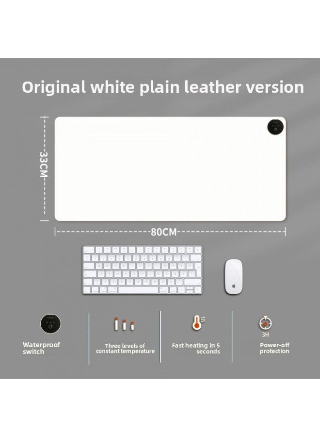 Heating Mouse Pad Desktop Heating Hand-warming Desk Pad Office Desktop Computer Keyboard Pad Manufacturers A Generation Of Hair-Color:330*800mm-Pattern:Pure White - Image 1
