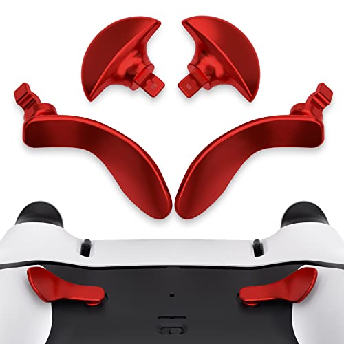 eXtremeRate Back Paddles for PS5 Edge Controller Metallic Scarlet Red Replacement Interchangeable 4PCS Metal Back Buttons for PS5 Edge Controller Controller NOT Included - Image 3