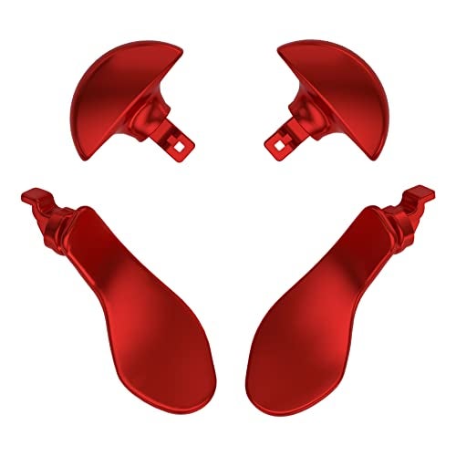 eXtremeRate Back Paddles for PS5 Edge Controller Metallic Scarlet Red Replacement Interchangeable 4PCS Metal Back Buttons for PS5 Edge Controller Controller NOT Included - Image 1