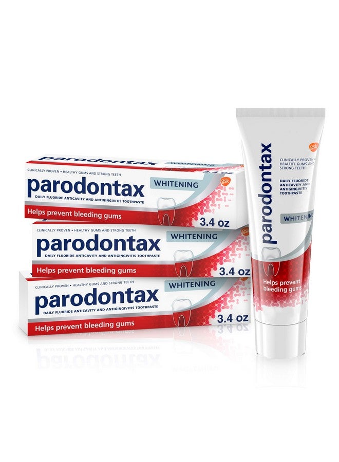 Parodontax Teeth Whitening Toothpaste To Help Bleeding Gums, Gum Toothpaste For Gum Health, 3.4 Oz x 3 - Image 1