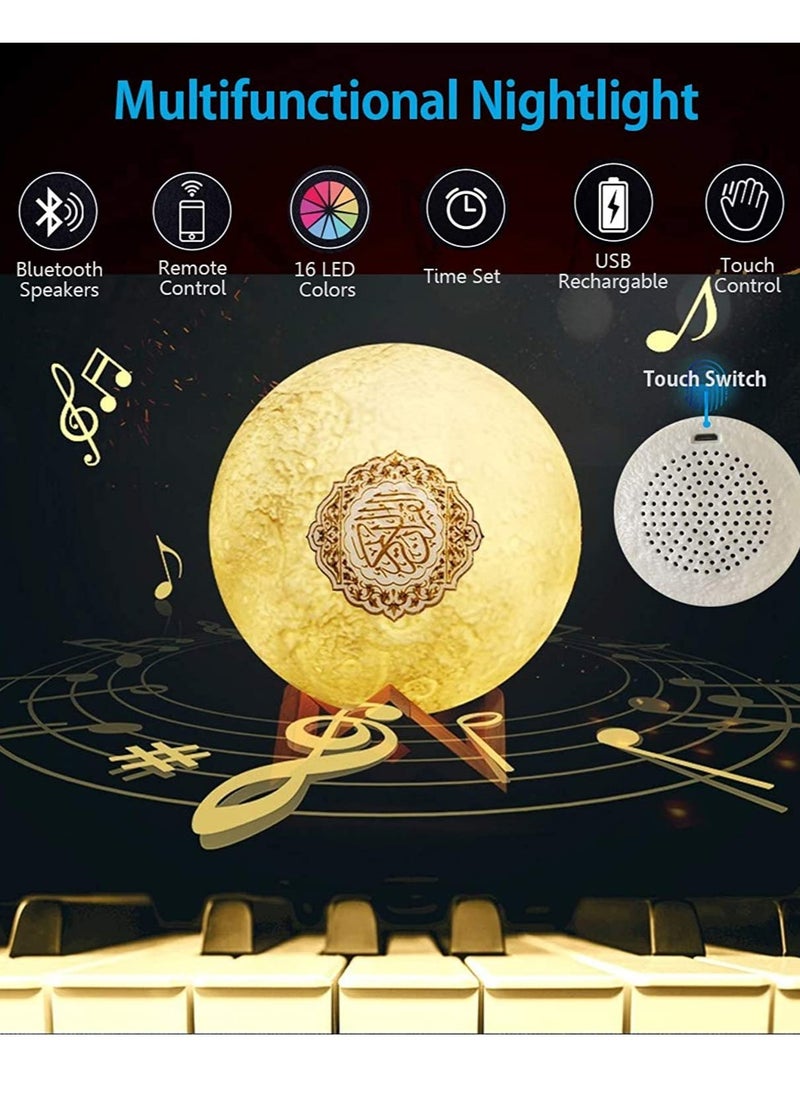 Moon Lamp Quran Speaker Table Lamp Remote Control Speaker Kids Night Light 7 Colors LED 3D Star Moon Light Speaker with Stand for Quran Recitation Portable Islamic 3D Moon Quran Speaker - pzsku/Z8CFF8F378AC36BBBA333Z/45/_/1738907697/462a49d6-8f88-4d44-9de5-437275e7d28f