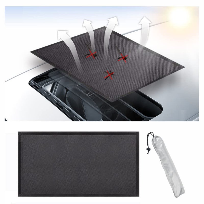 VARGTR Car Sunroof SunshadeSun Shade Magnetic NetCar Roof CoverBreathable Mesh Magnetic Sunroof ScreenUV Sun Protection for Baby Kids Breastfeeding When Parking on TripsLarge
