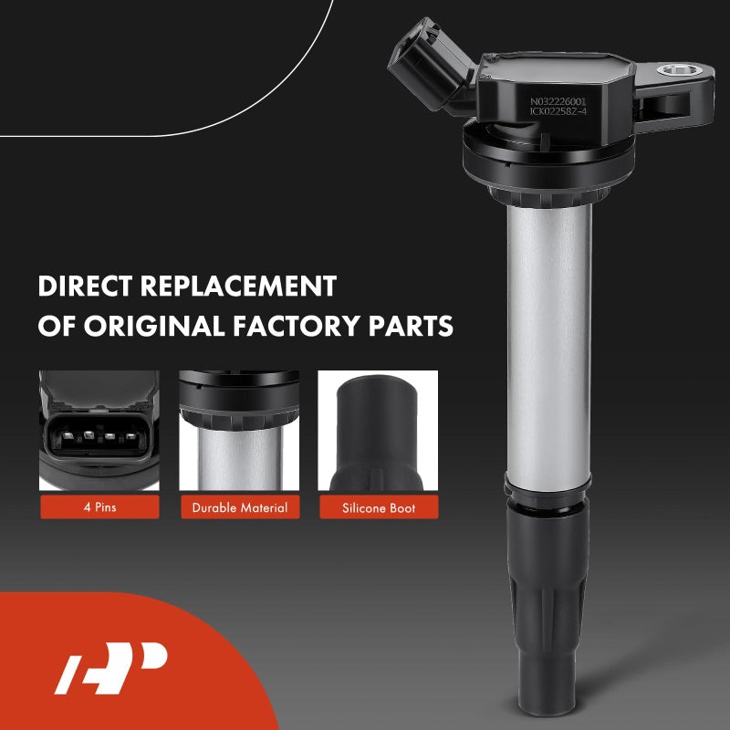 A-Premium Set of 4 Ignition Coil Pack and Iridium Spark Plugs Compatible with Toyota Corolla 2009-2018 Matrix Prius C-HR & Lexus CT200h 2011-2017 & Scion iM xD - Image 3