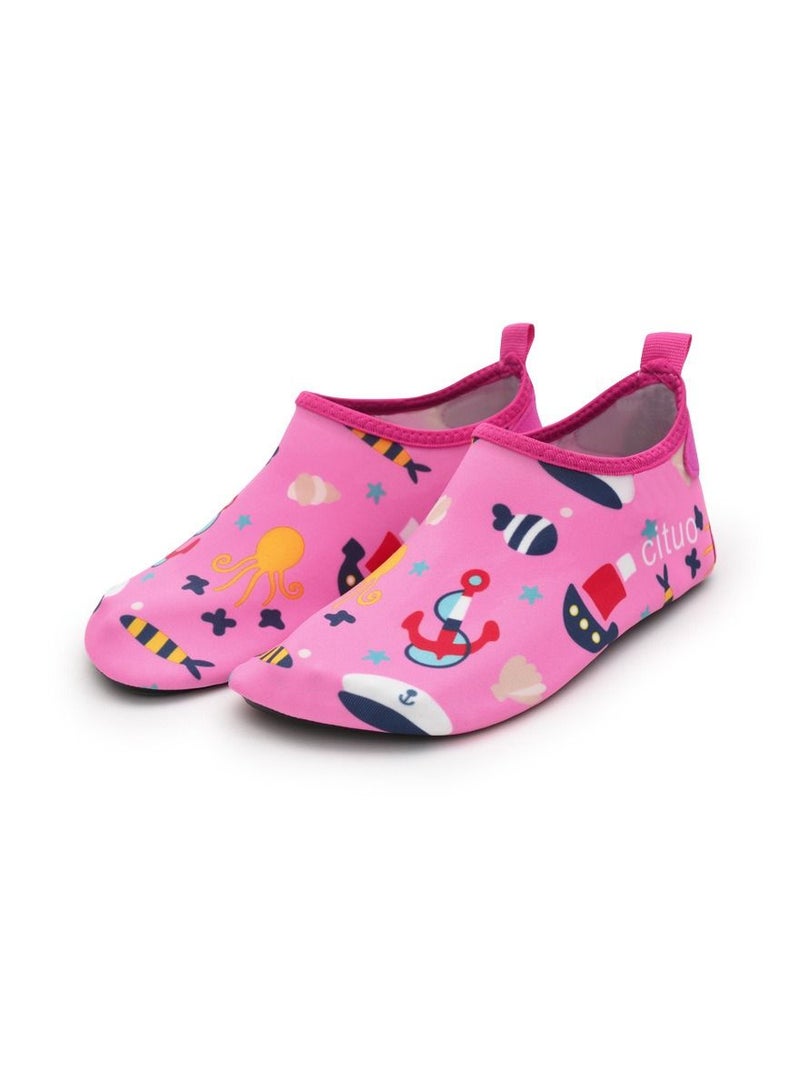 Loquat Children's Beach Shoes, Swimming Shoes, Skin Friendly Shoes Pink Octopus