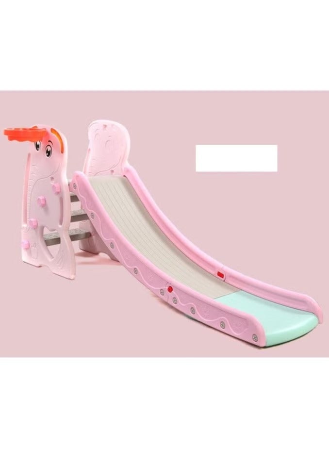 فول جوي زحليقه اطفال 2 في 1 شريحة مع طوق كرة السلة ، زحليقه للأطفال الصغار الأولاد والبنات المتسلقين، ألعاب داخلية وخارجية - Image 2